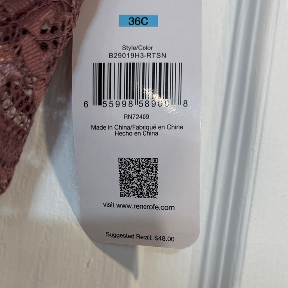 Rene Rofe Lace Bralette - Chocolate Brown - Picture 5 of 6